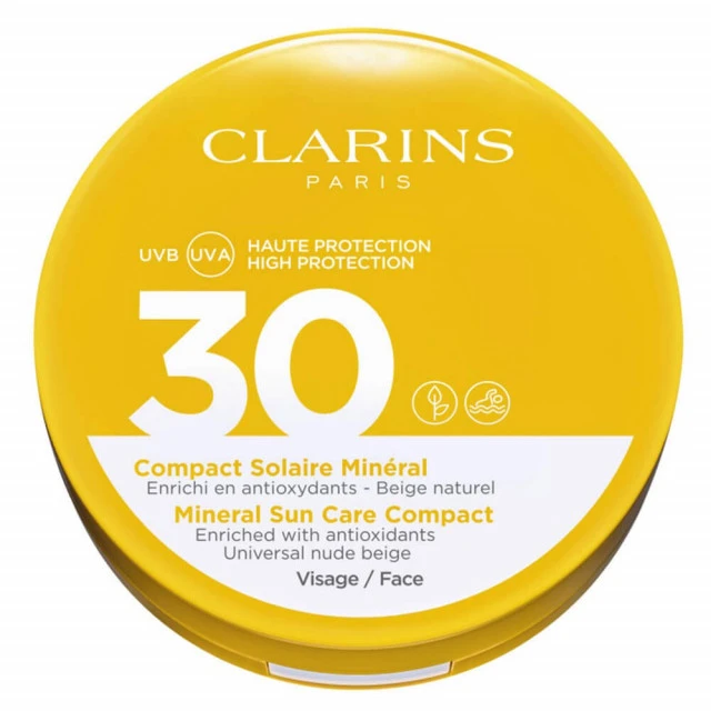 Clarins - Compact Solaire Minéral Visage SPF 30 Enrichi En Antioxydants - Beige Naturel 1 Clarins - Compact Solaire Minéral Visage SPF 30 Enrichi En Antioxydants - Beige Naturel