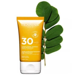 Clarins - Crème Solaire Visage SPF 30 Anti-rides, Anti-tâches -Parfumerie Burdin Boutique clarins creme solaire visage spf 30 toucher sec 2