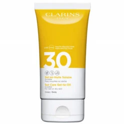 Clarins - Gel-en-Huile Solaire SPF 30 Haute Protection Corps - Invisible - Peau Mouillée Ou Sèche