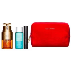 Clarins - Double Sérum Eye Coffret Soin Visage Cible Les Signes De L'âge, Lisse Les Rides & Sublime Le Regard -Parfumerie Burdin Boutique clarins regard double serum coffret soin des yeux 1