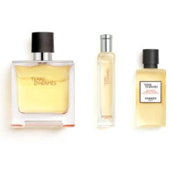 Hermès - Terre D'Hermès Coffret Parfum Avec Son Vaporisateur De Voyage Et Son Gel Douche -Parfumerie Burdin Boutique hermes terre d hermes coffret parfum avec sa miniature et son gel douche 2